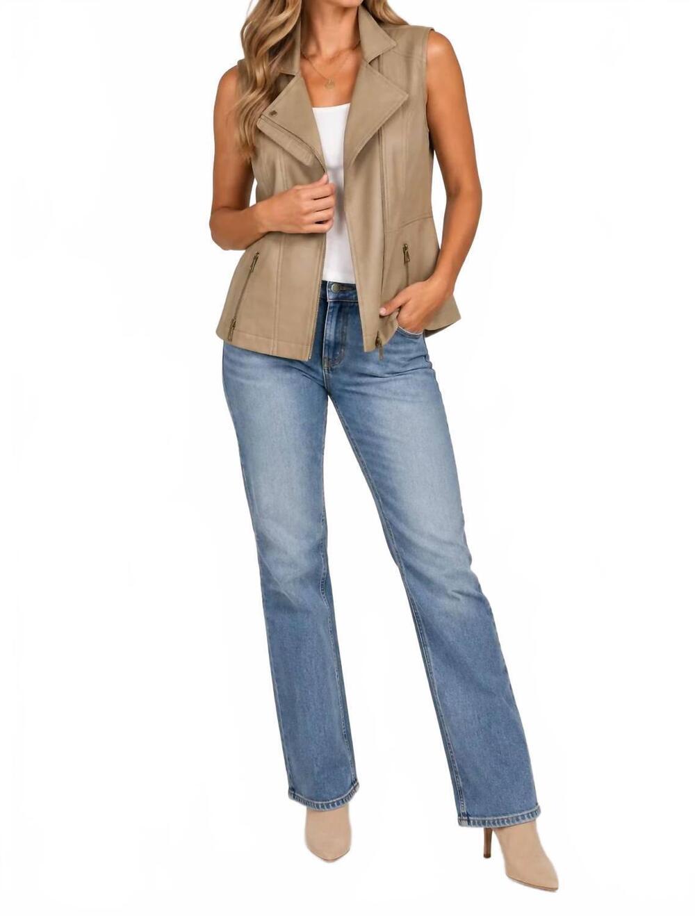 NEW MAC & ME slinky vest in nougat